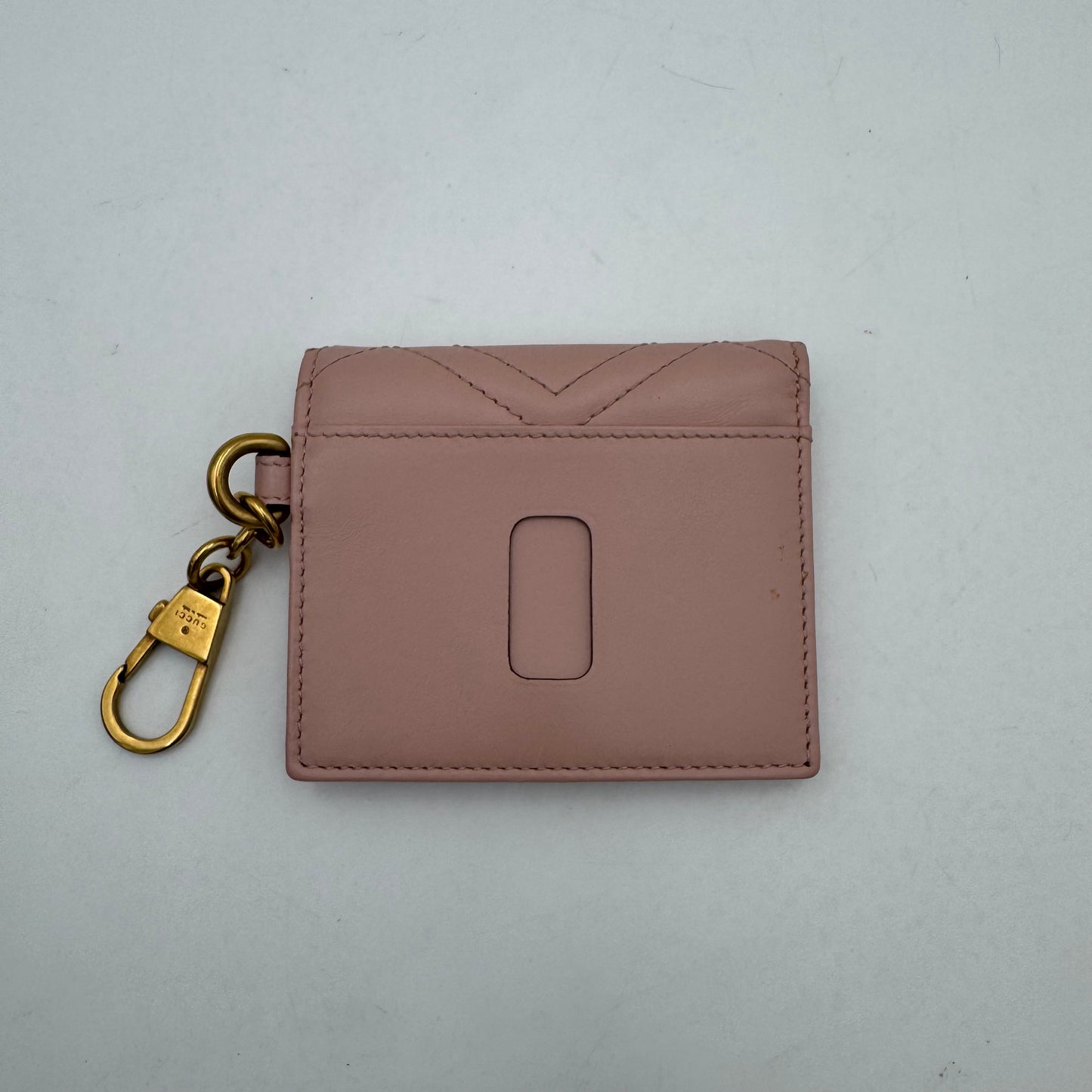 Gucci Light Pink Leather Marmont Bifold Card Holder