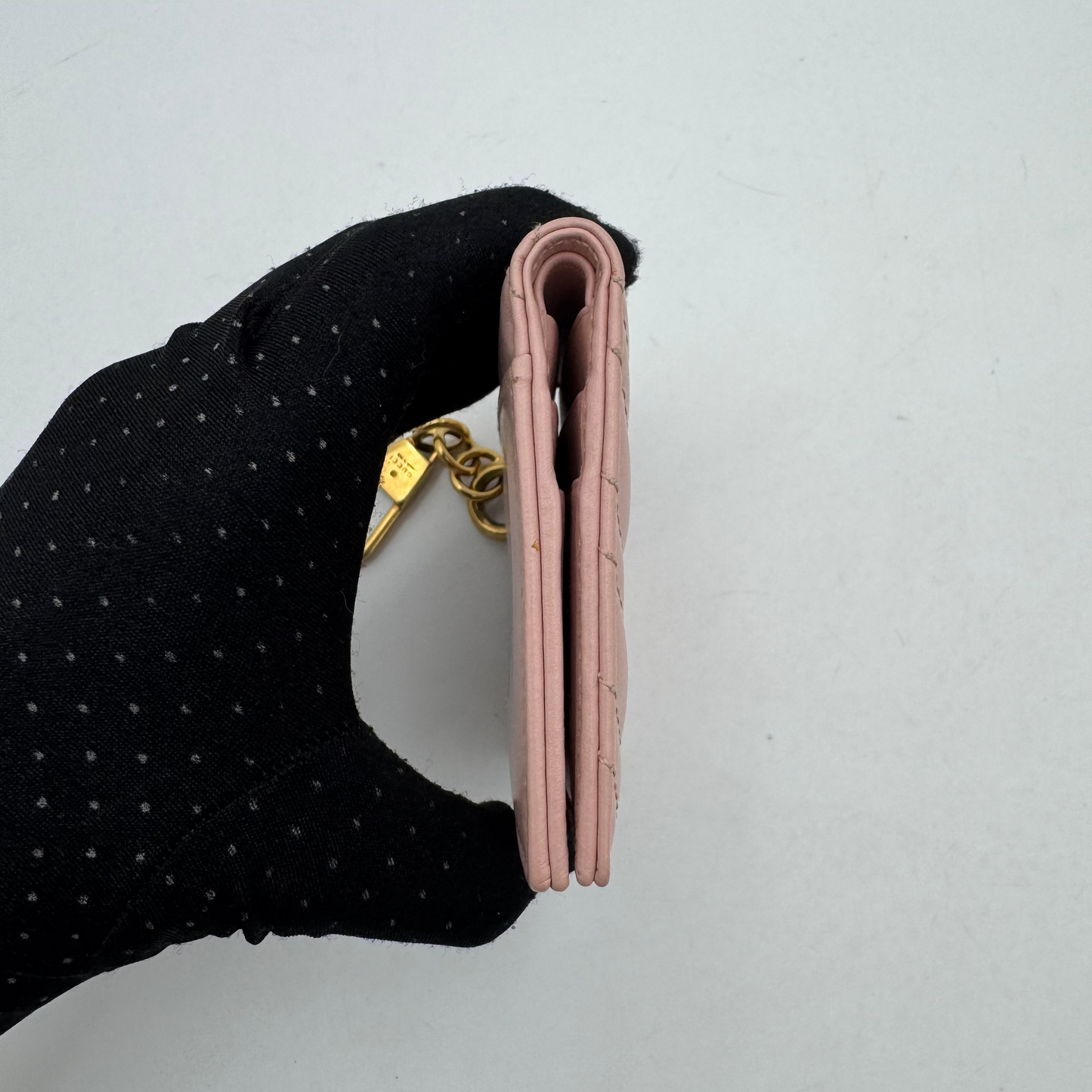 Gucci Light Pink Leather Marmont Bifold Card Holder