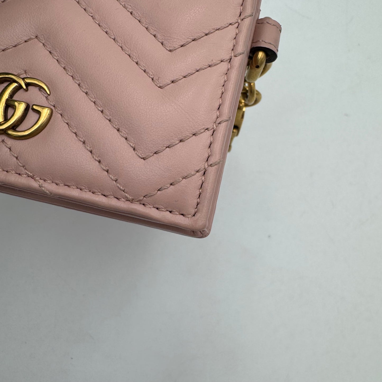Gucci Light Pink Leather Marmont Bifold Card Holder