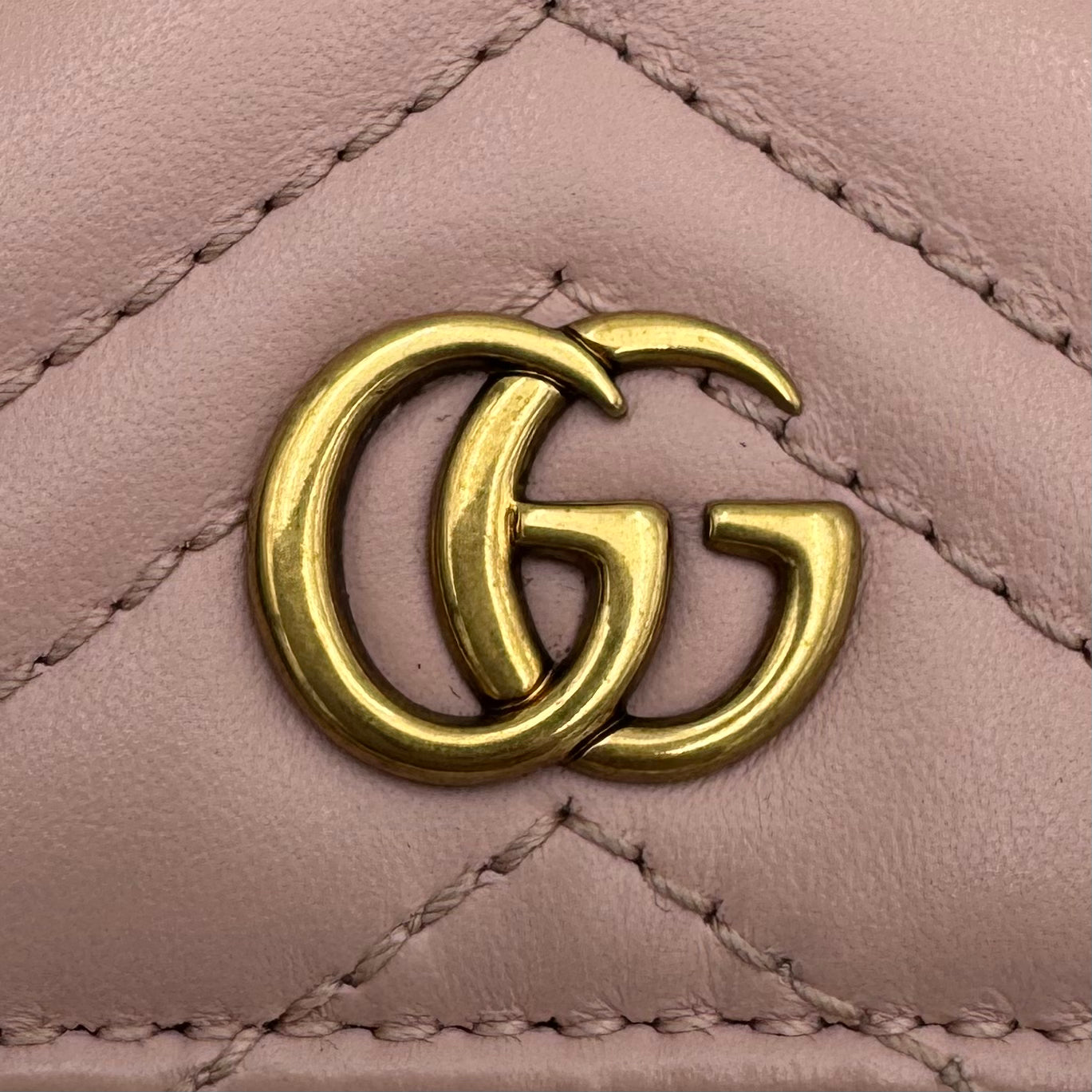 Gucci Light Pink Leather Marmont Bifold Card Holder