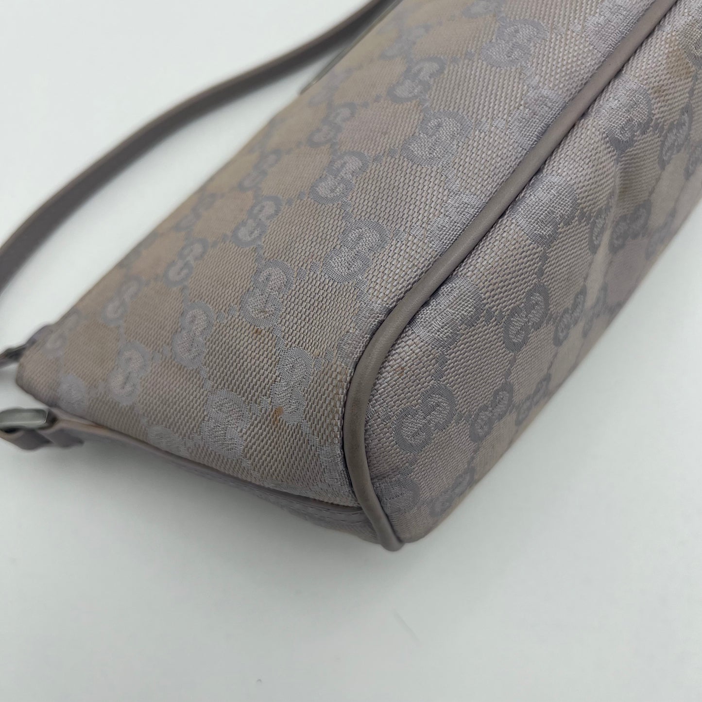 Gucci Lavender Monogram Canvas and Leather Boat Pochette
