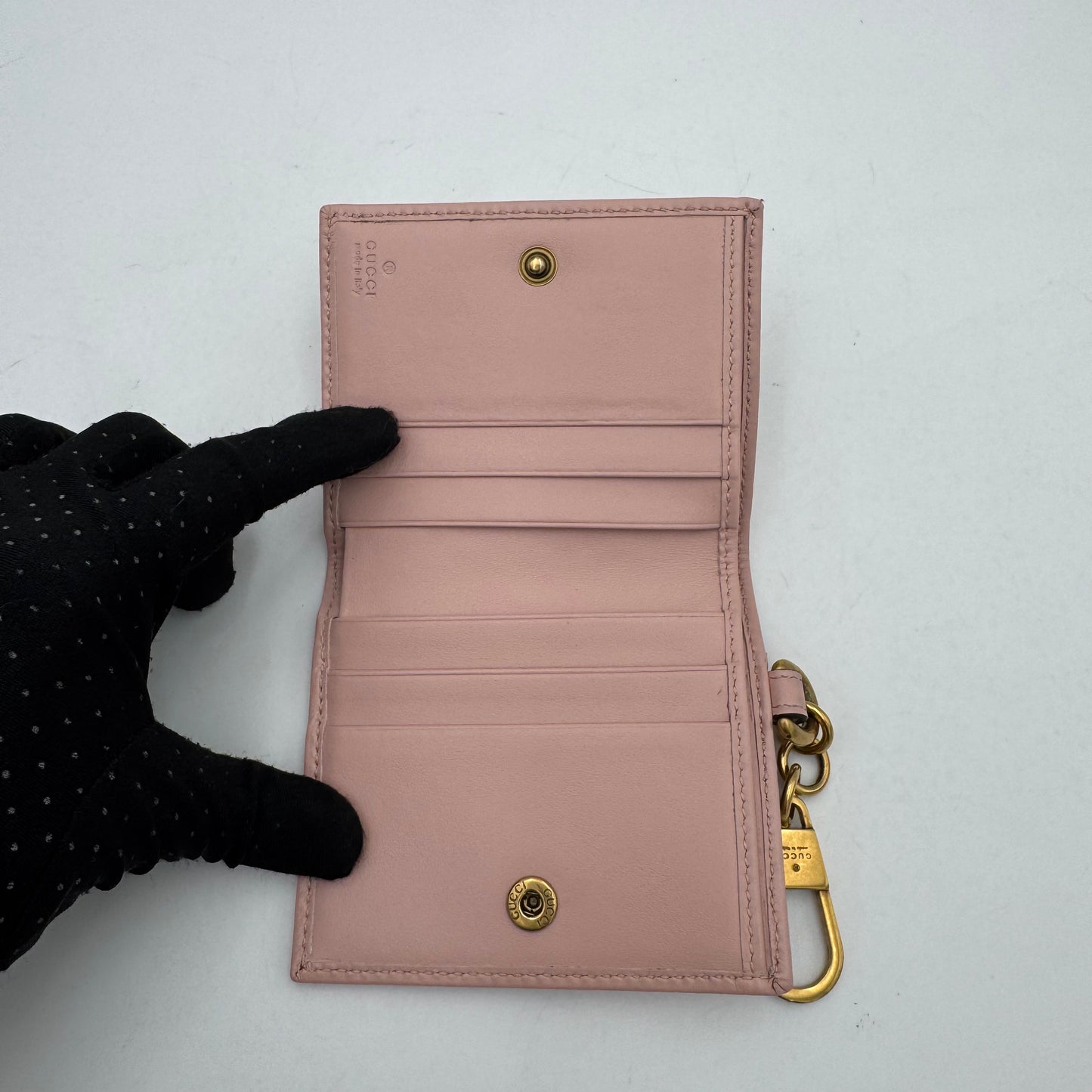 Gucci Light Pink Leather Marmont Bifold Card Holder