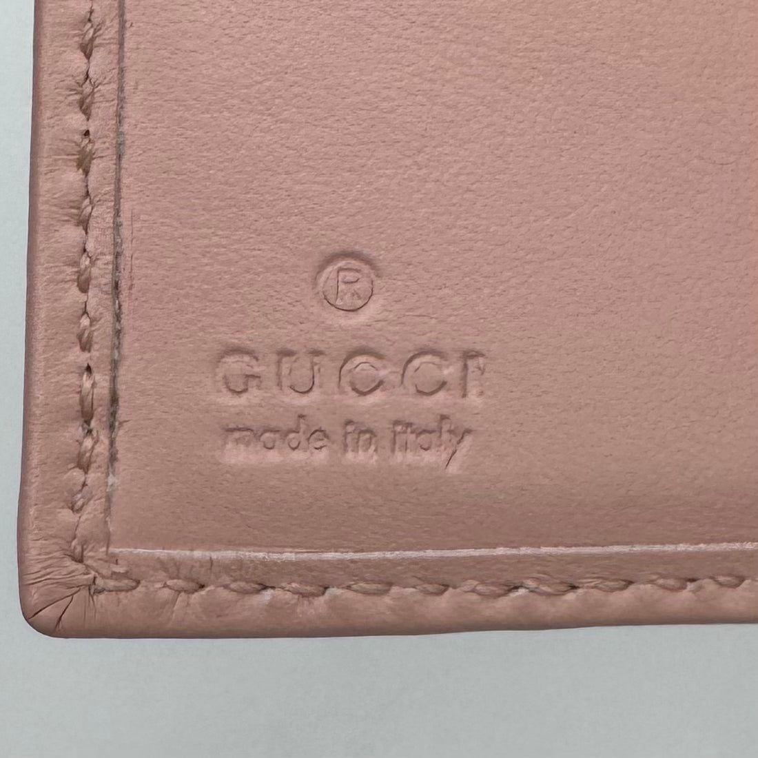 Gucci Light Pink Leather Marmont Bifold Card Holder