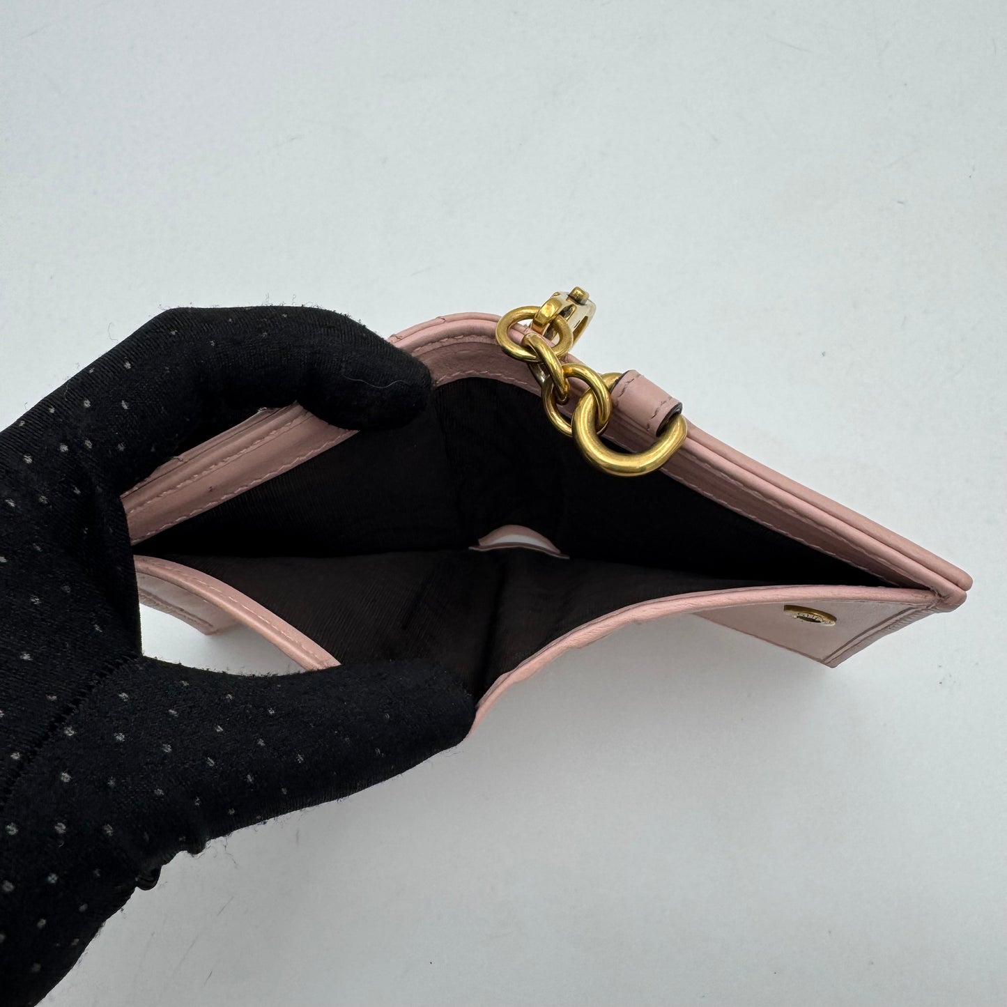 Gucci Light Pink Leather Marmont Bifold Card Holder