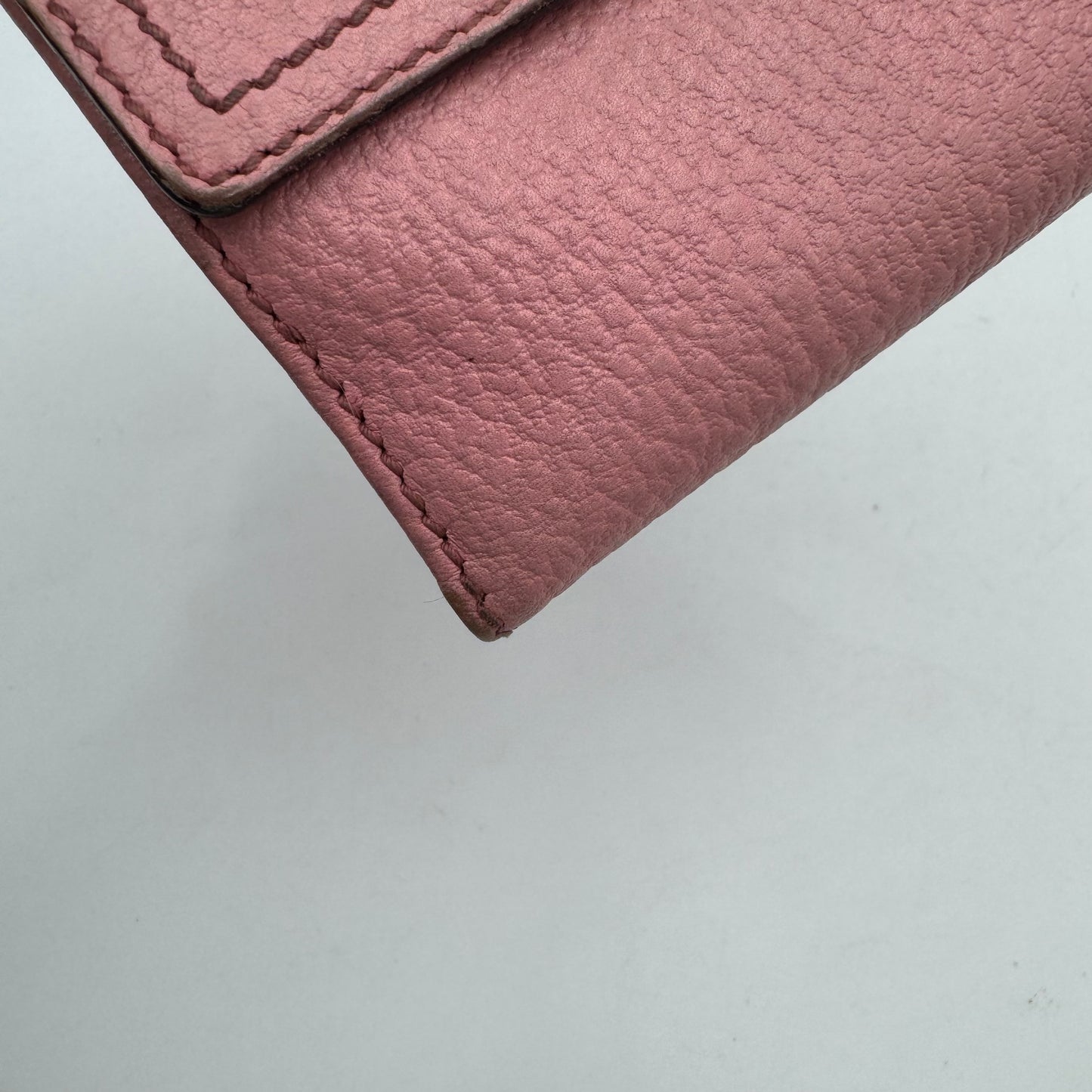 Gucci Pink Leather Bamboo Twist Bifold Short Wallet