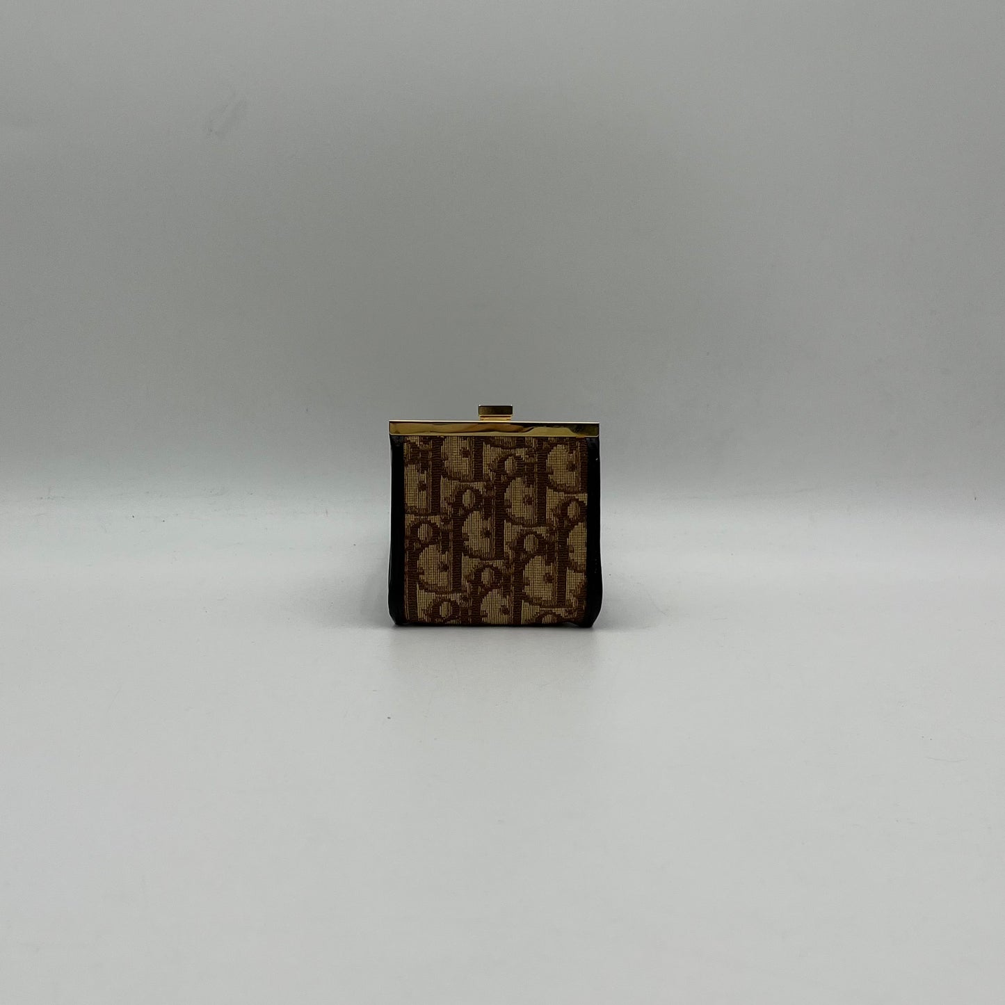 Christian Dior Brown Monogram Vintage Lock Coin Purse