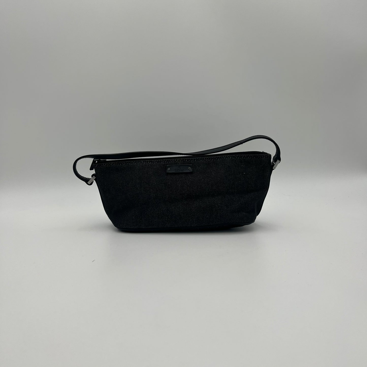 Gucci Black Denim and Leather Boat Pochette