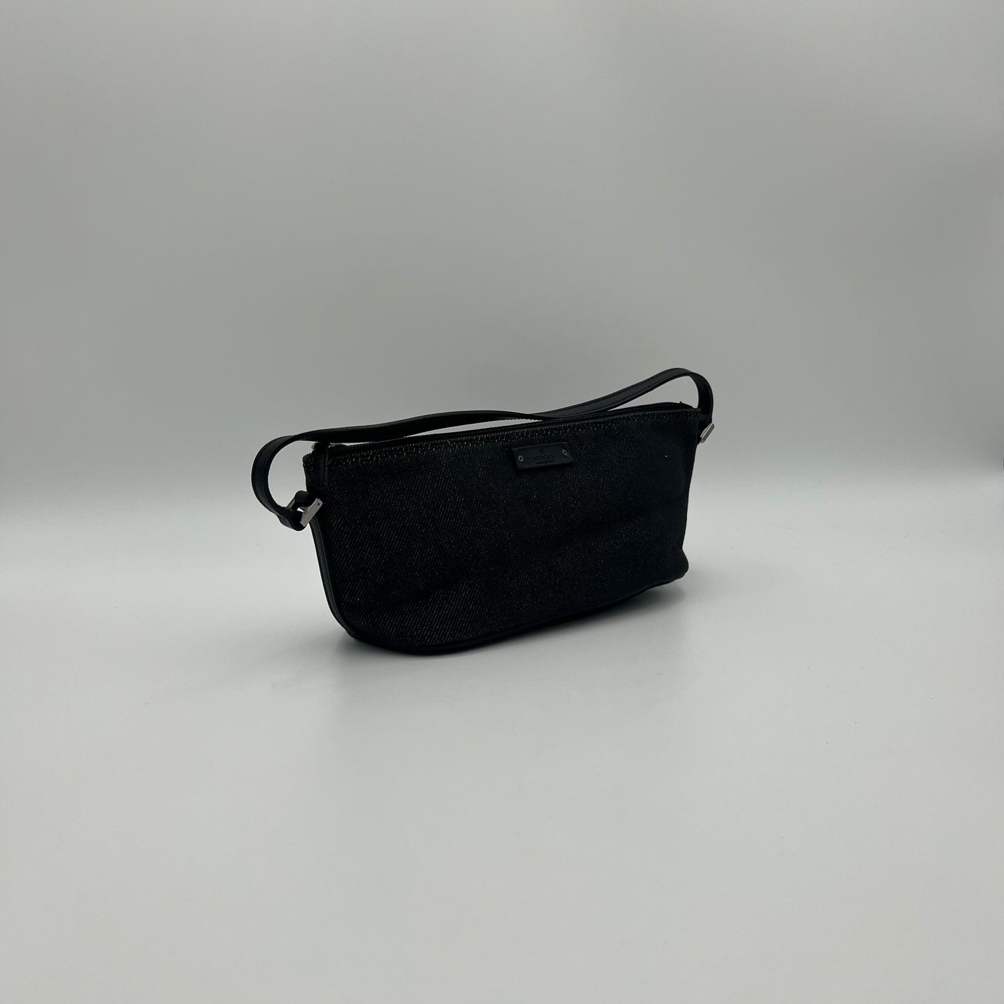 Gucci Black Denim and Leather Boat Pochette
