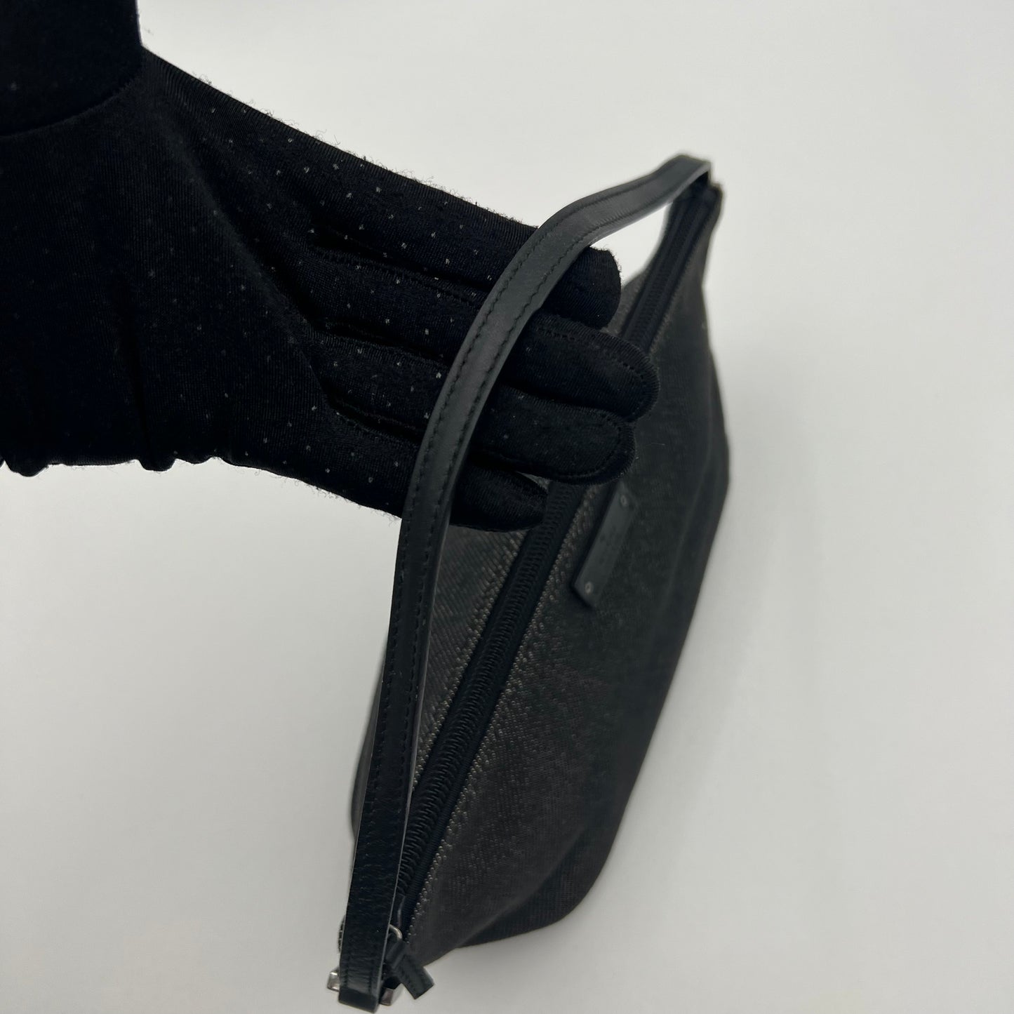 Gucci Black Denim and Leather Boat Pochette