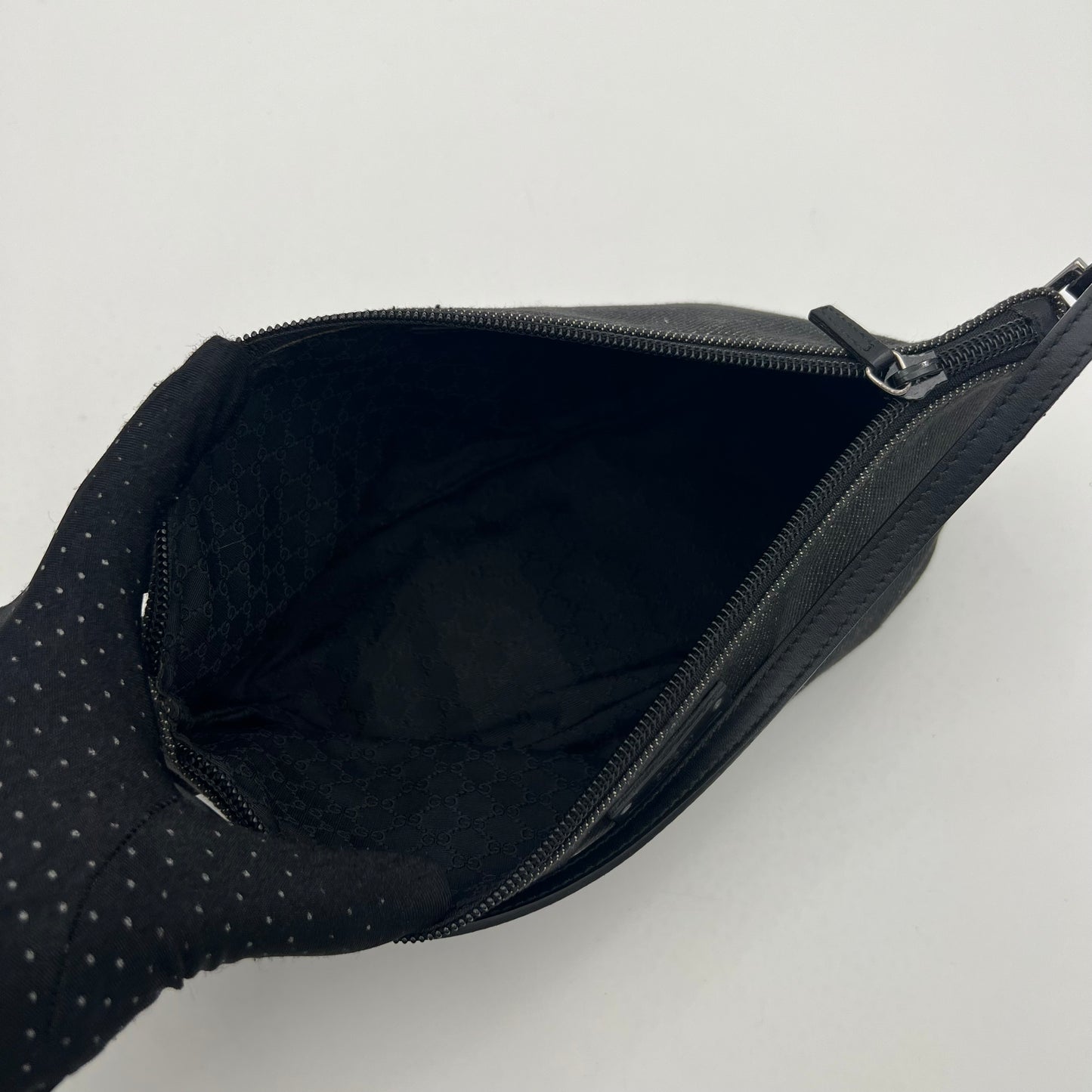 Gucci Black Denim and Leather Boat Pochette
