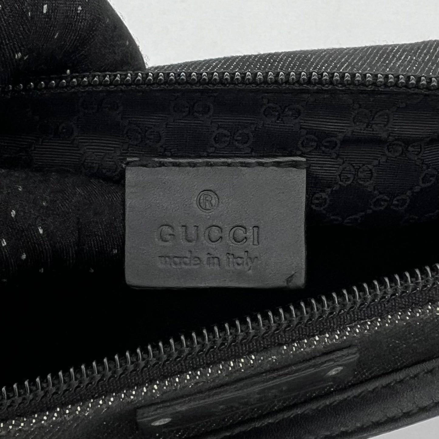 Gucci Black Denim and Leather Boat Pochette