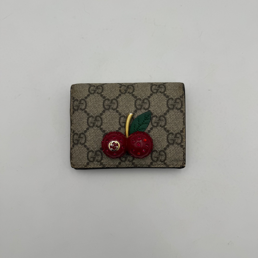 Gucci Monogram Canvas Cherry Short Wallet