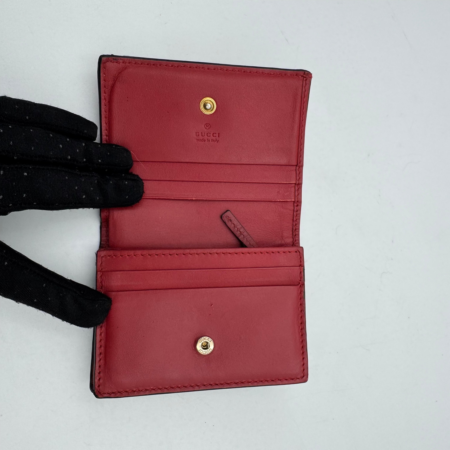 Gucci Monogram Canvas Cherry Short Wallet