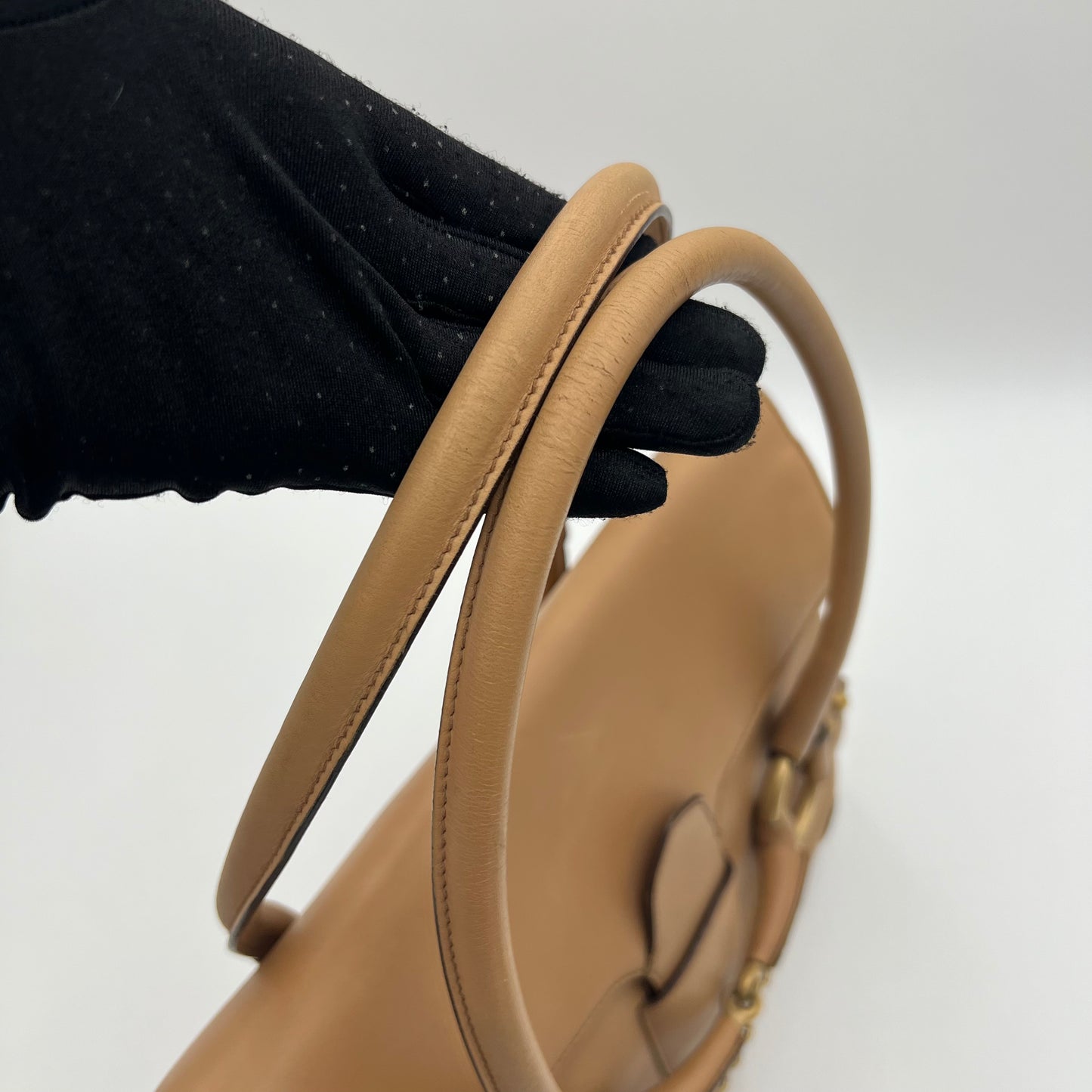 Gucci Camel Leather Horsebit Chain Flap Shoulder Bag