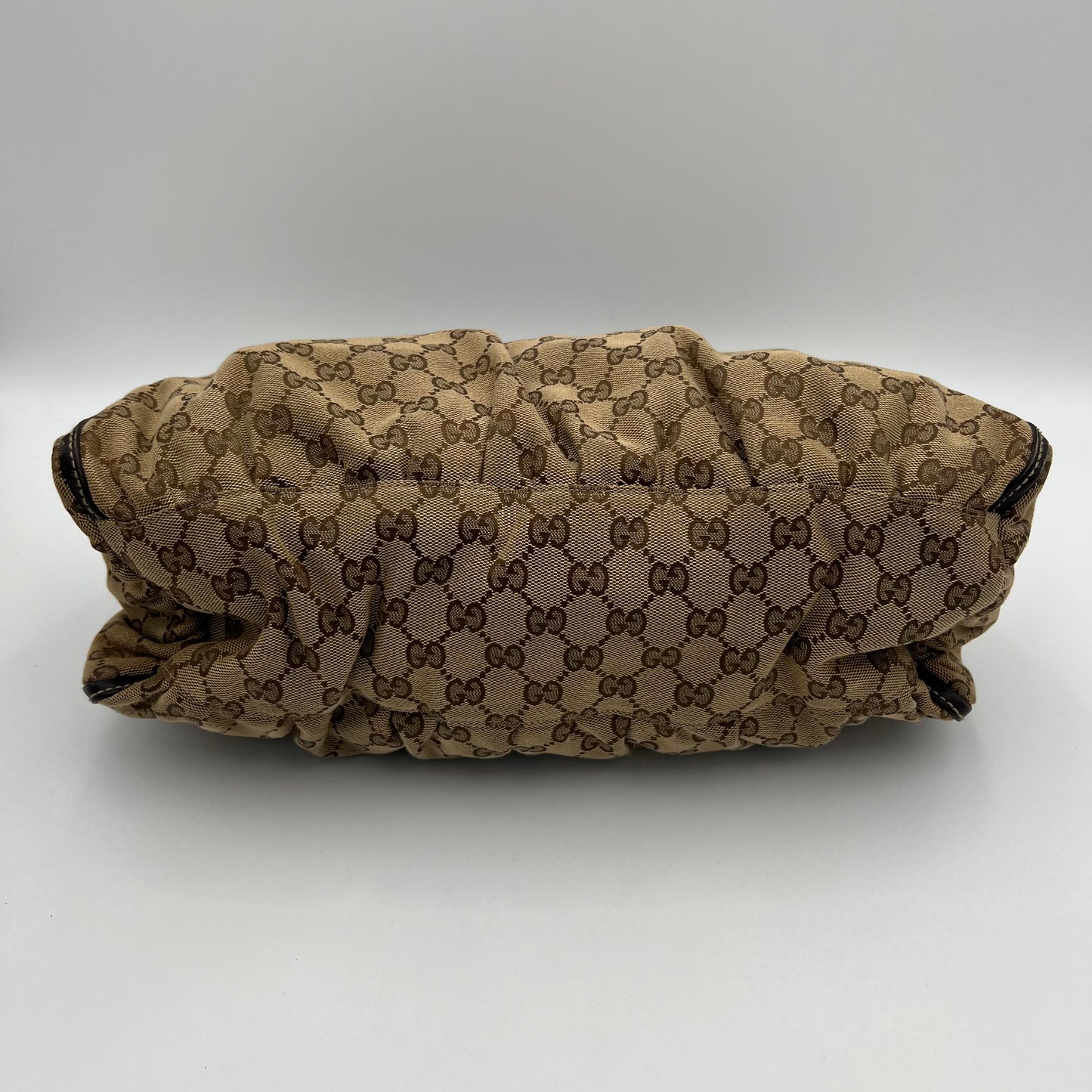 Gucci Brown Monogram Canvas and Leather Abbey D-Ring Large Hobo Bag