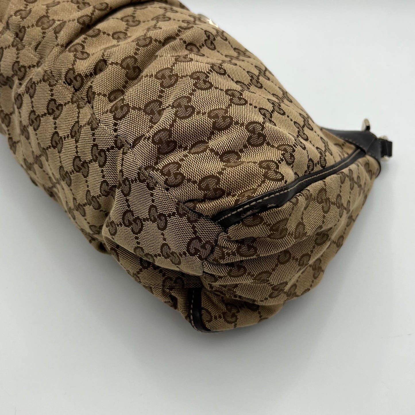 Gucci Brown Monogram Canvas and Leather Abbey D-Ring Large Hobo Bag