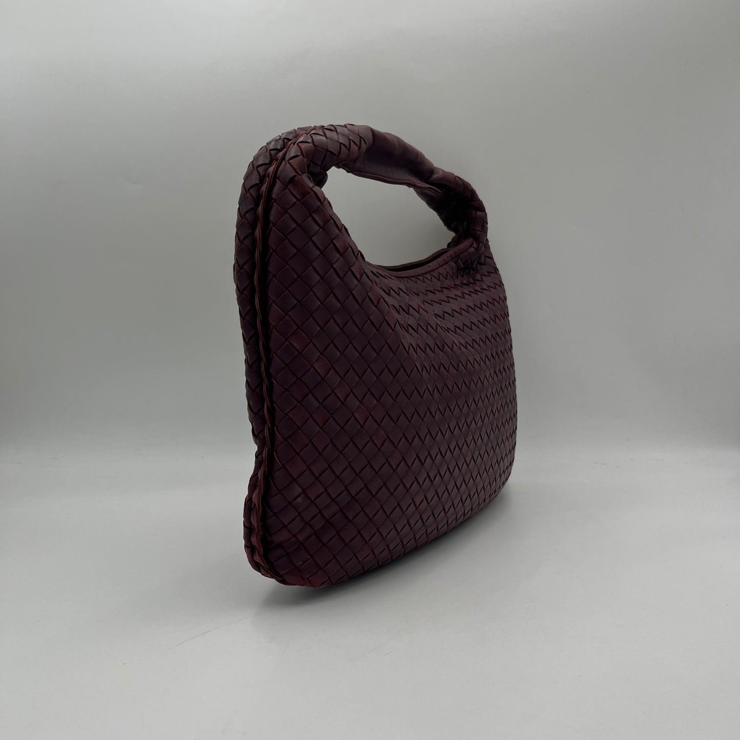 Bottega Veneta Eggplant Purple Intrecciato Hobo Bag