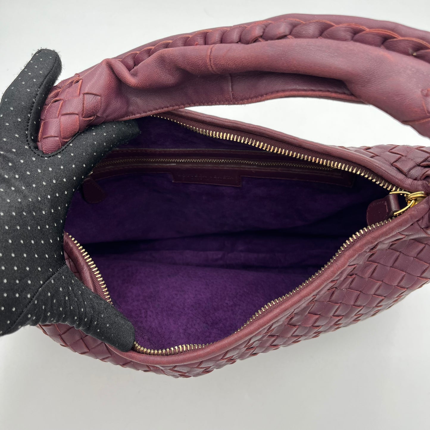 Bottega Veneta Eggplant Purple Intrecciato Hobo Bag
