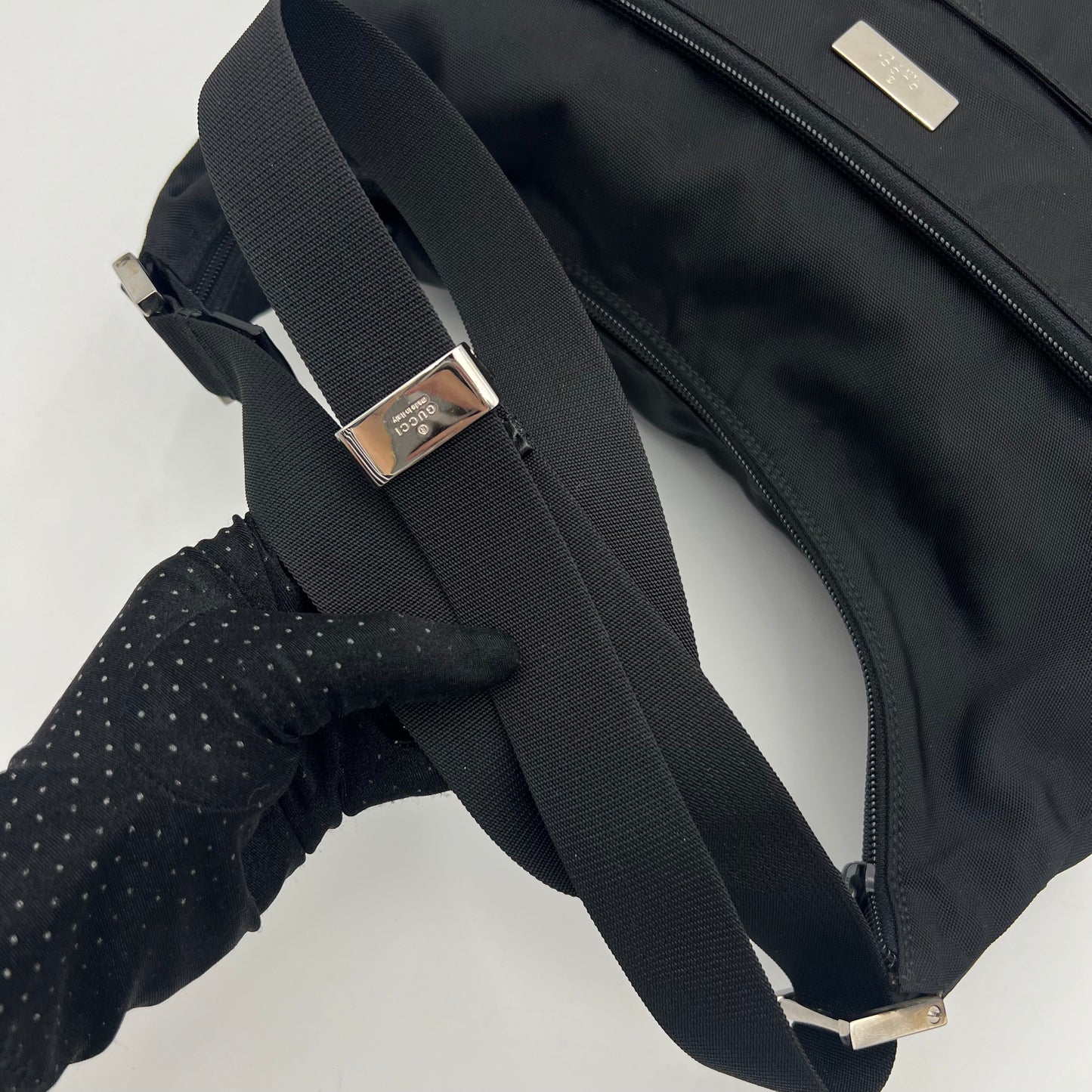 Gucci Black Nylon Hobo Shoulder Crossbody