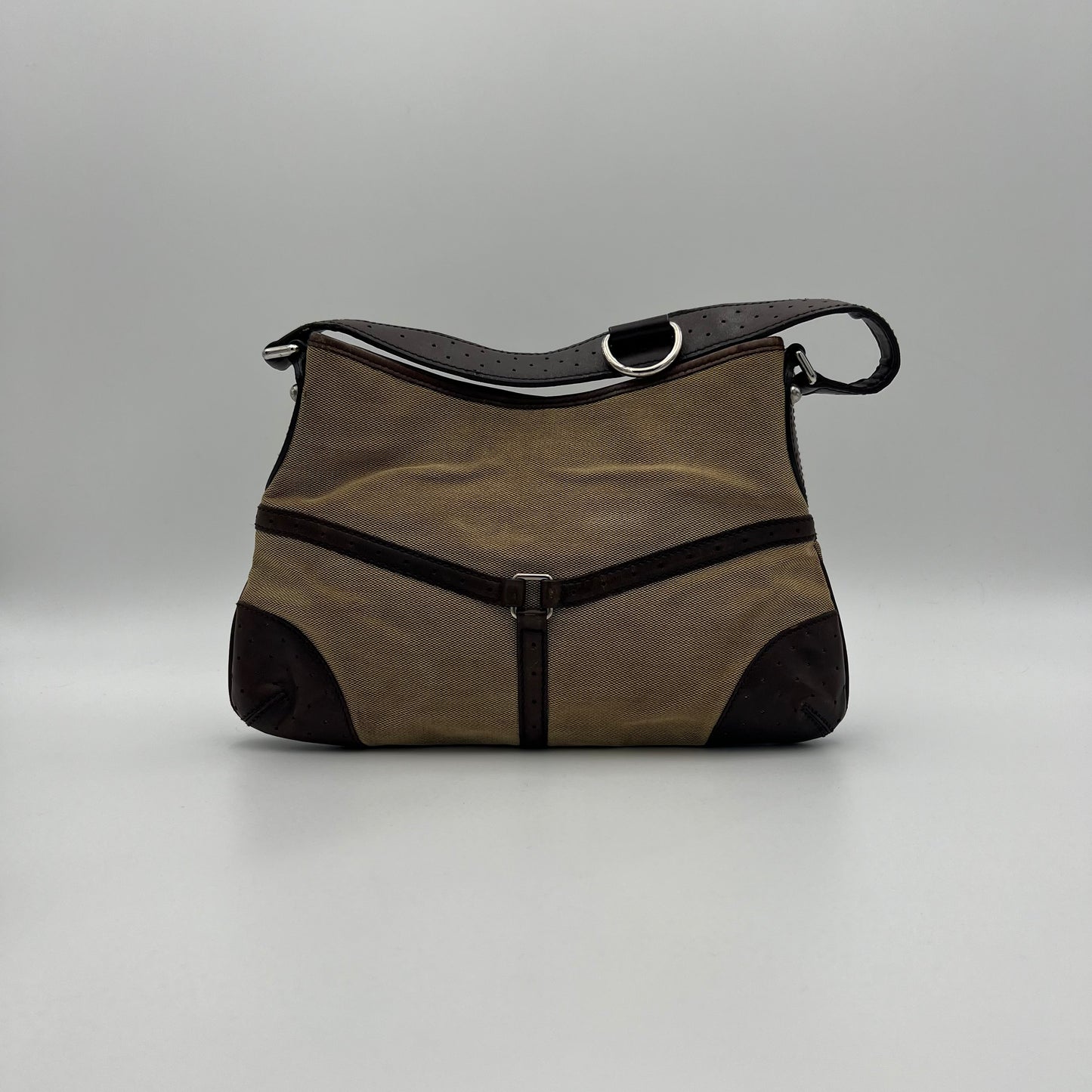 Gucci Brown Leather Sherryline Web Reins Hobo Shoulder Bag