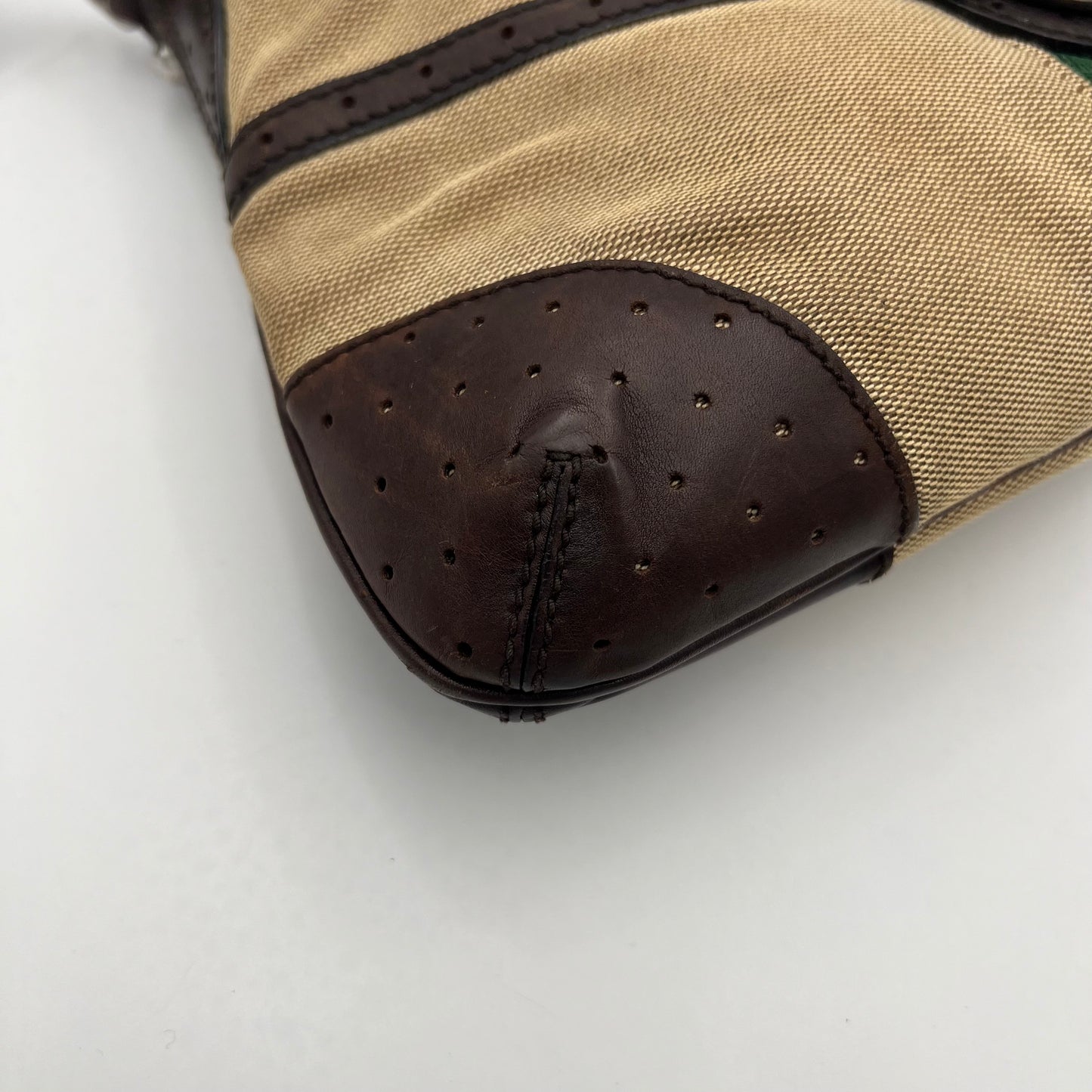 Gucci Brown Leather Sherryline Web Reins Hobo Shoulder Bag