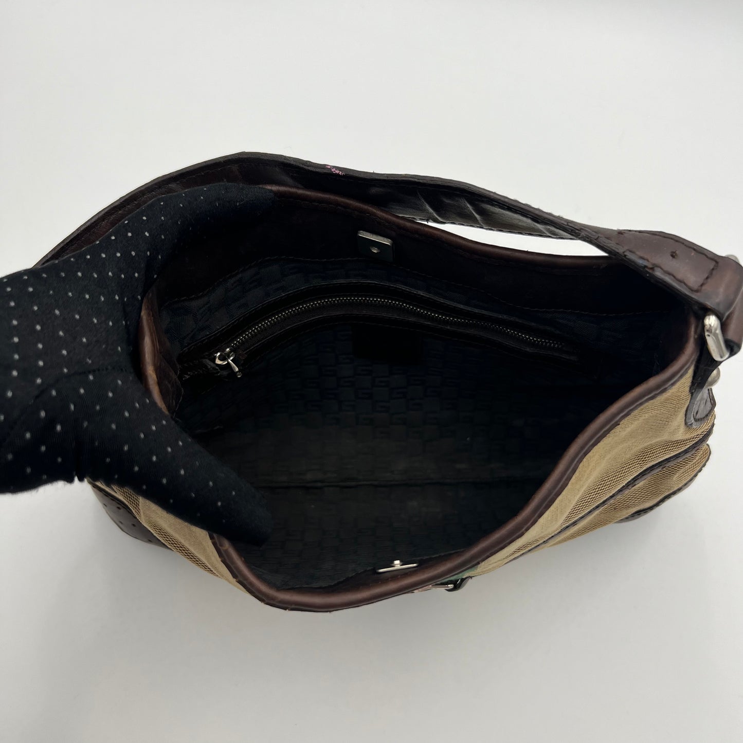 Gucci Brown Leather Sherryline Web Reins Hobo Shoulder Bag