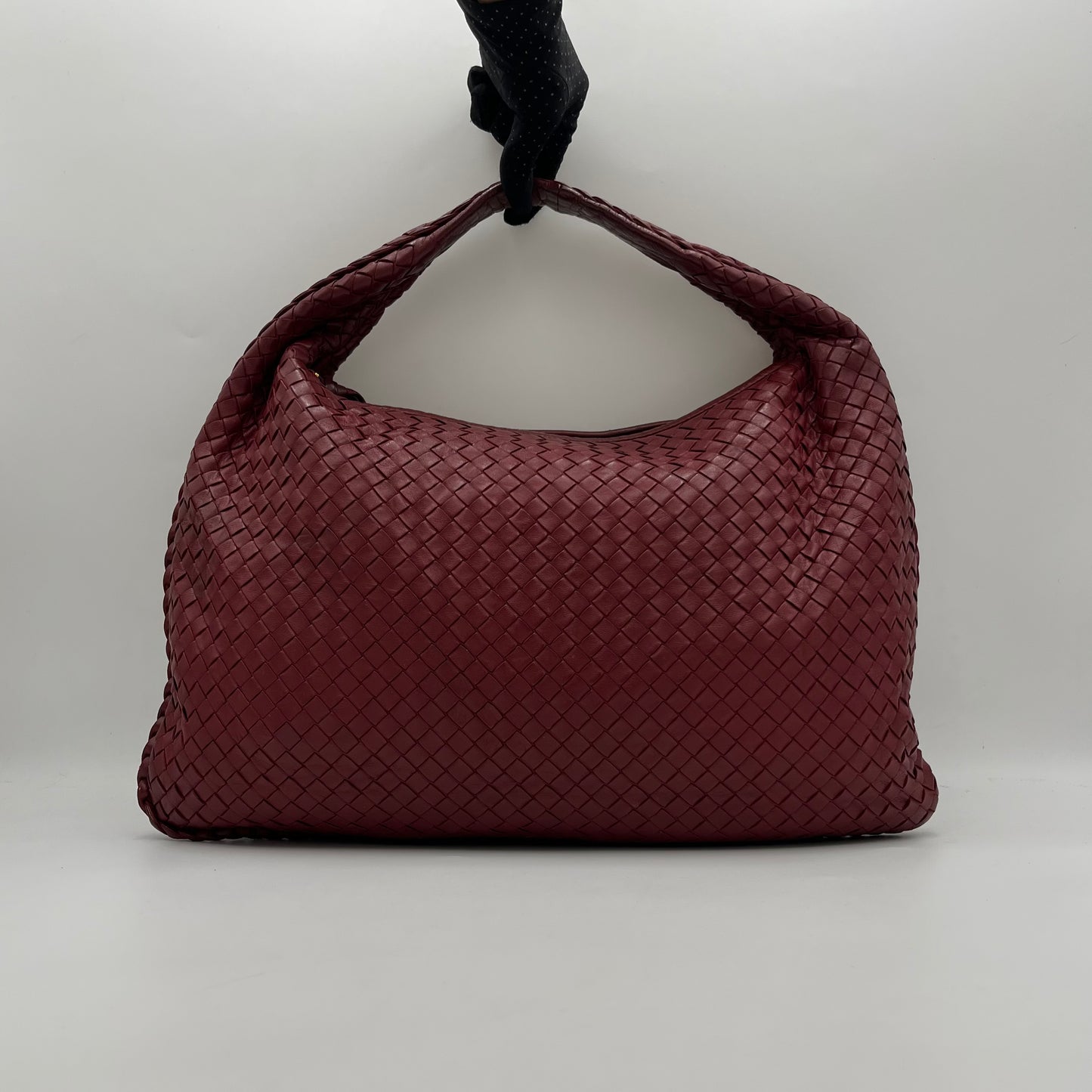 Bottega Veneta Red Intrecciato Large Hobo Shoulder Bag