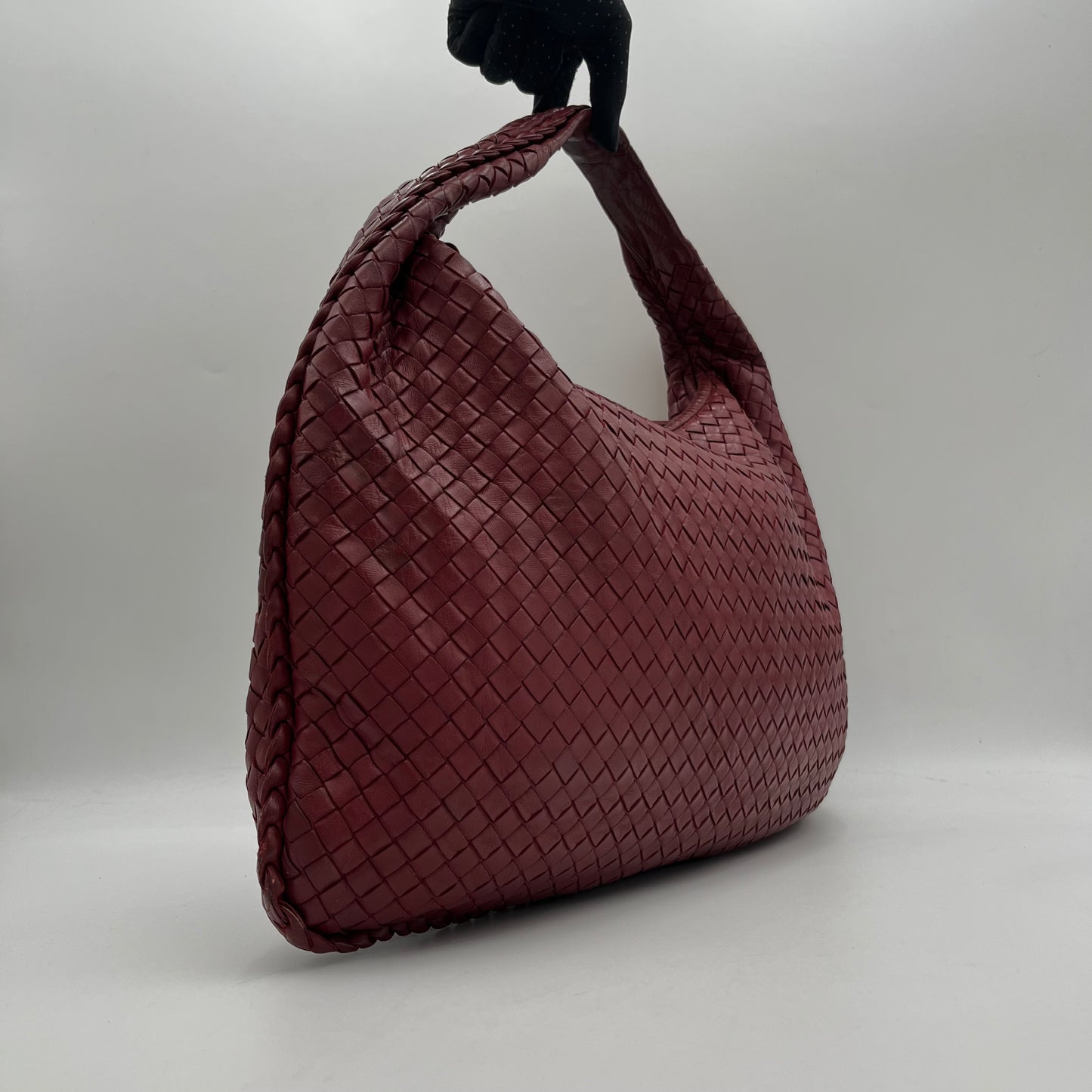 Bottega Veneta Red Intrecciato Large Hobo Shoulder Bag